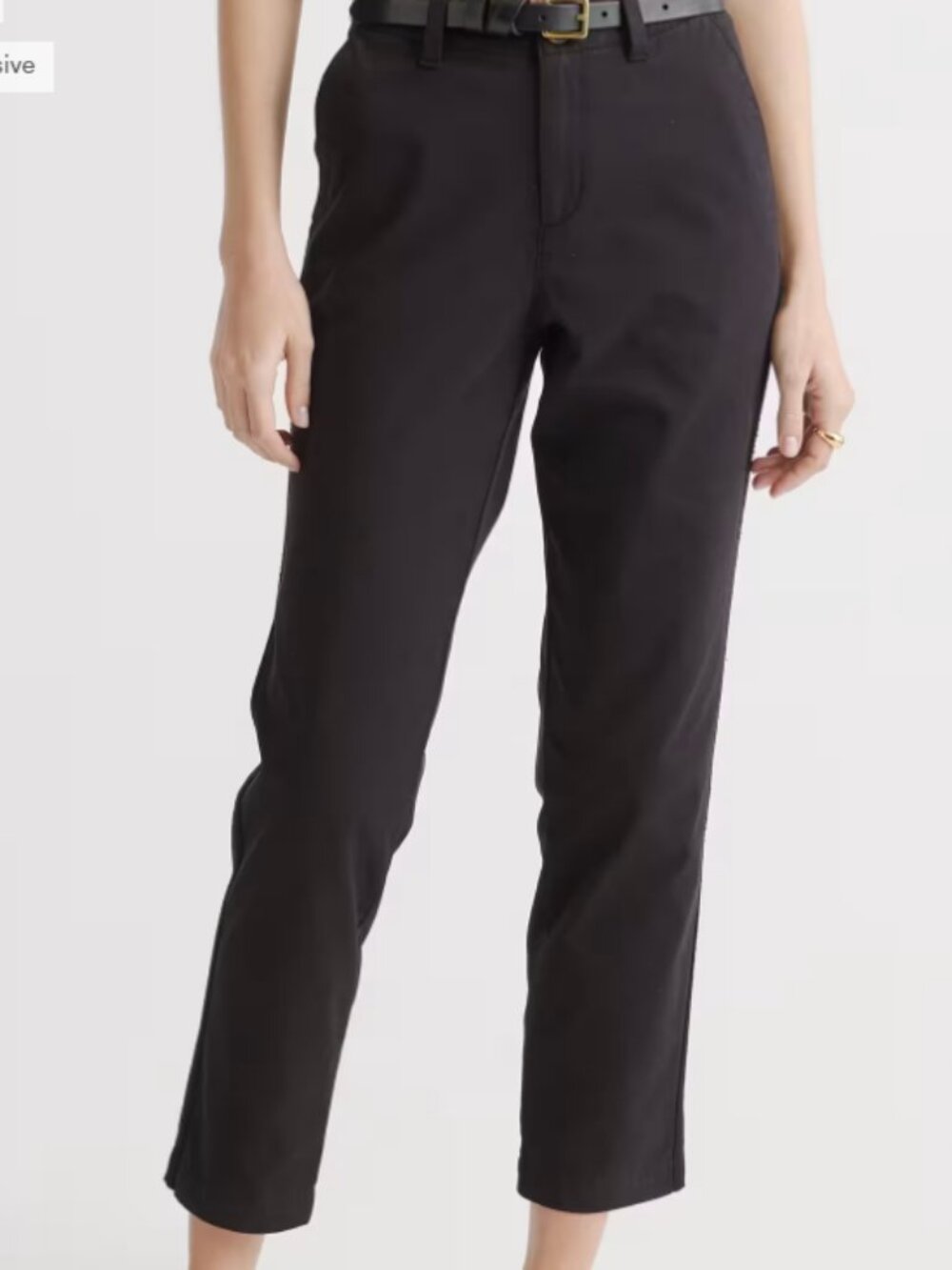 Quince Stretch Cotton Twill Girlfriend Chino Pants Black 32 NWT